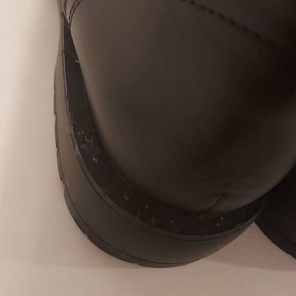 Combat Boots Motorcycle Boots Black Quilted Lace-Up  Size 7 Lug Sole - Picture 10 of 11